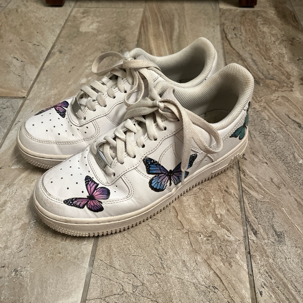 custom butterfly airforce ones